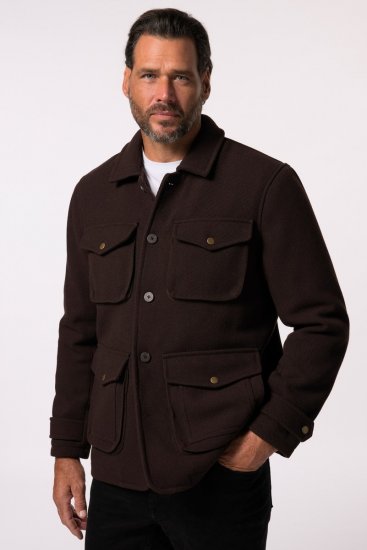 JP1880 Field Jacket Dark Brown - Kabátok - Nagyméretű Kabátok - 2XL-8XL