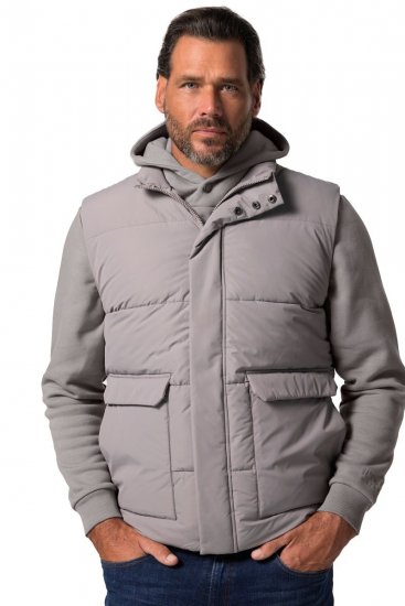 JP1880 831639 Mellény steppelt újrahasznosított poliészterből Sötétszürke - Kabátok - Nagyméretű Kabátok - 2XL-8XL