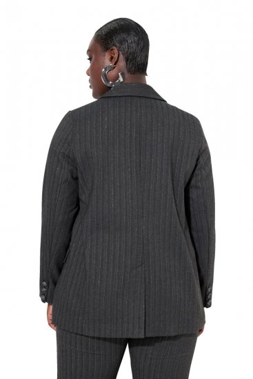 Ulla Popken 832935 Halszálkamintás blézer fémes fénnyel Szürke - Blézerek - Blézerek plus size méretben nőknek