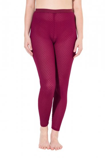 Ulla Popken 833718 Harisnyaleggings csipkével Bogyópiros - Harisnyanadrágok & zoknik - 
