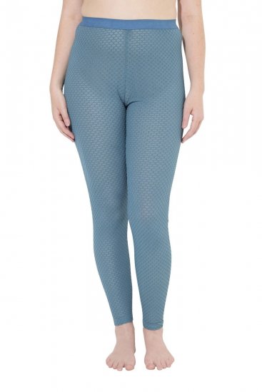 Ulla Popken 833718 Harisnyaleggings csipkével Petrol - Harisnyanadrágok & zoknik - 