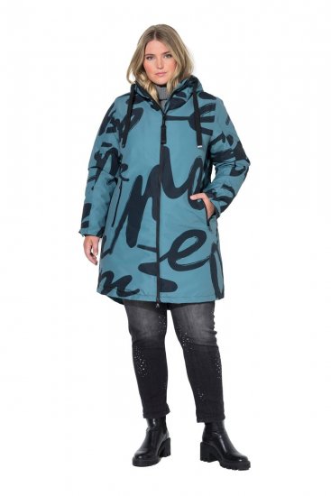 Ulla Popken 833977 Funkcionális kabát Türkiz - Kabátok - Női plus size kabátok