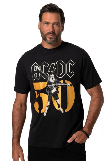 JP1880 AC/DC Graphic Band T-Shirt Black - Pólók - Nagyméretű pólók - 2XL-14XL
