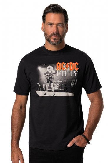 JP1880 AC/DC 50th Anniversary Band Photo T-Shirt Black - Pólók - Nagyméretű pólók - 2XL-14XL