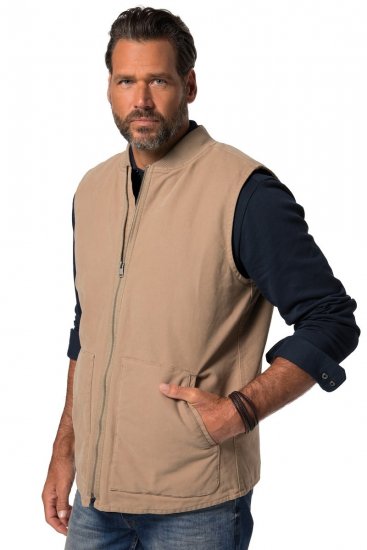JP1880 834734 Canvas mellény Sötétbézs - Kabátok - Nagyméretű Kabátok - 2XL-8XL