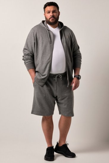 Men+ 851 Kapucnis pulóver cipzárral Szürke melírozott - Pulóverek & kapucnis pulóverek - Pulóverek & Kapucnis pulóver 2XL-12XL