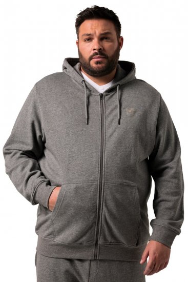 Men+ 851 Kapucnis pulóver cipzárral Szürke melírozott - Pulóverek & kapucnis pulóverek - Pulóverek & Kapucnis pulóver 2XL-12XL