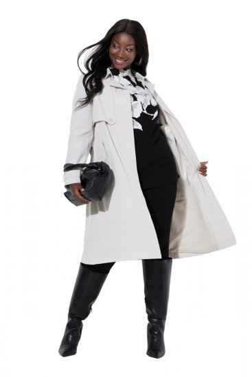 Ulla Popken 834990 Ballonkabát Taupe - Kabátok - Női plus size kabátok