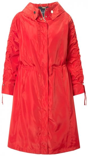 Ulla Popken 835277 Hosszú vízlepergető kapucnis kabát Piros - Kabátok - Női plus size kabátok