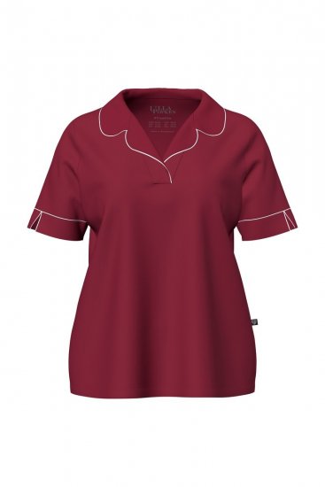 Ulla Popken 835397 Rövid ujjú pizsama inggallérral Lila - Pizsama/Loungewear - 