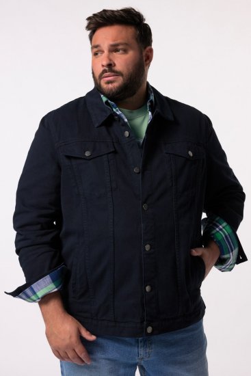 Men+ 446 Farmerdzseki mellzsebekkel Sötétkék - Kabátok - Nagyméretű Kabátok - 2XL-8XL