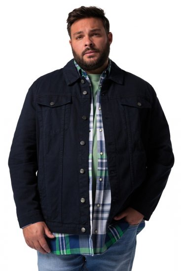 Men+ 446 Farmerdzseki mellzsebekkel Sötétkék - Kabátok - Nagyméretű Kabátok - 2XL-8XL