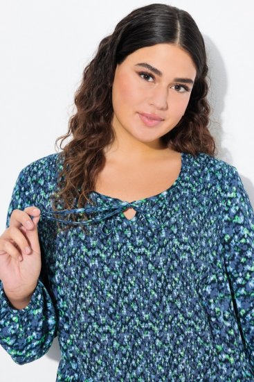 Ulla Popken 835713 Virágos ruha Sötétkék - Maxi ruhák - Női plus size maxiruhák