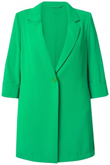Ulla Popken 836165 Hosszú blézer háromnegyedes ujjal Zöld - Blézerek - Blézerek plus size méretben nőknek