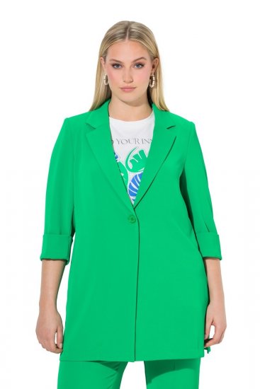 Ulla Popken 836165 Hosszú blézer háromnegyedes ujjal Zöld - Blézerek - Blézerek plus size méretben nőknek