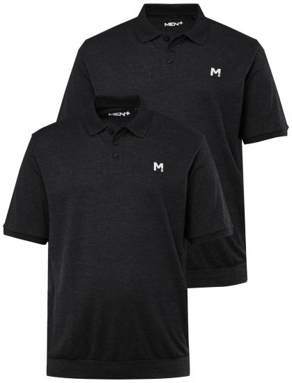 Men+ 266 Galléros póló bellyfit Fekete 2 db-os csomag - Pólóingek - Galléros Pólók 2XL-8XL - Pólóingek 2XL-8XL