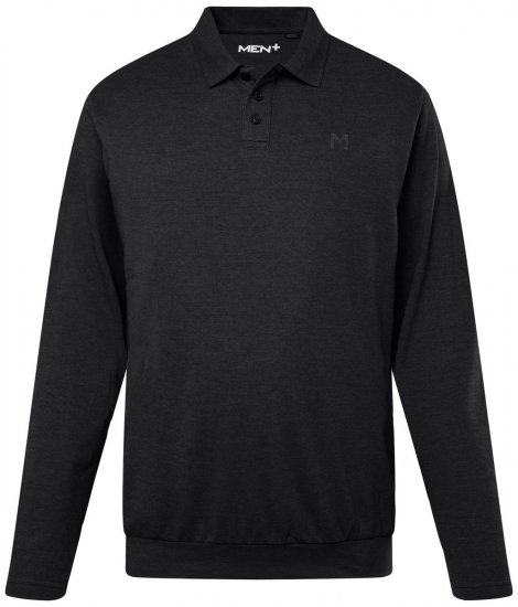 Men+ 274 Galléros póló hosszú ujjú bellyfit Fekete - Pólóingek - Galléros Pólók 2XL-8XL - Pólóingek 2XL-8XL