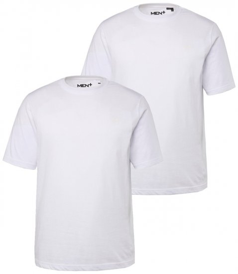 Men+ 285 Póló kerek nyakú Fehér 2 db-os csomag - Pólók - Nagyméretű pólók - 2XL-14XL