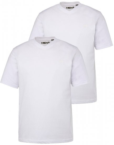Men+ 299 Póló V-nyakú Fehér 2 db-os csomag - Pólók - Nagyméretű pólók - 2XL-14XL