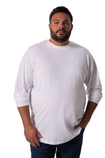 Men+ 307 Póló hosszú ujjú Fehér - Pólók - Nagyméretű pólók - 2XL-14XL
