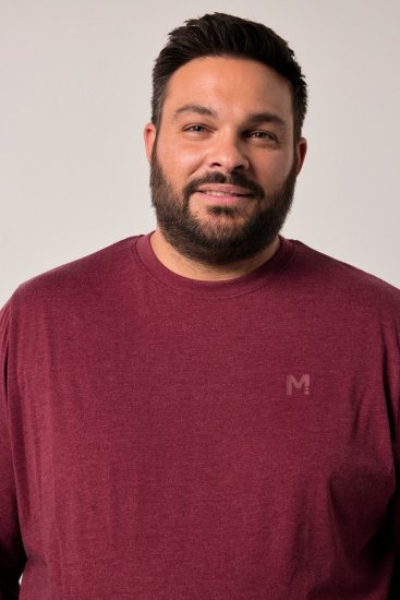 Men+ 307 Póló hosszú ujjú Padlizsán - Pólók - Nagyméretű pólók - 2XL-14XL