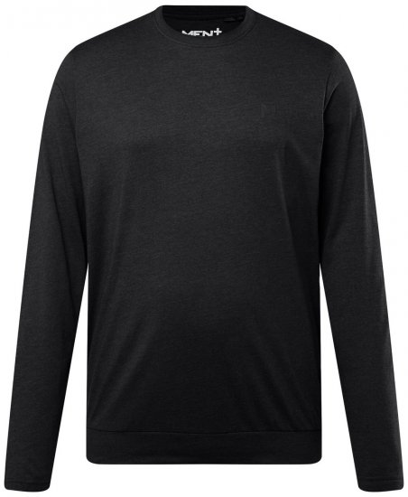 Men+ 313 Póló hosszú ujjú bellyfit Fekete - Pólók - Nagyméretű pólók - 2XL-14XL
