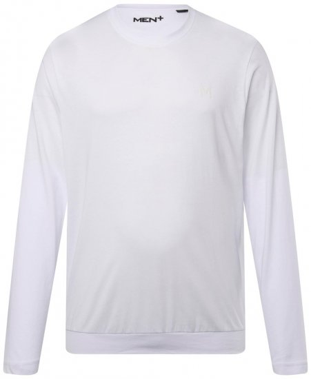 Men+ 313 Póló hosszú ujjú bellyfit Fehér - Pólók - Nagyméretű pólók - 2XL-14XL