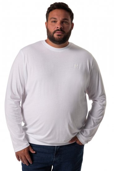 Men+ 313 Póló hosszú ujjú bellyfit Fehér - Pólók - Nagyméretű pólók - 2XL-14XL
