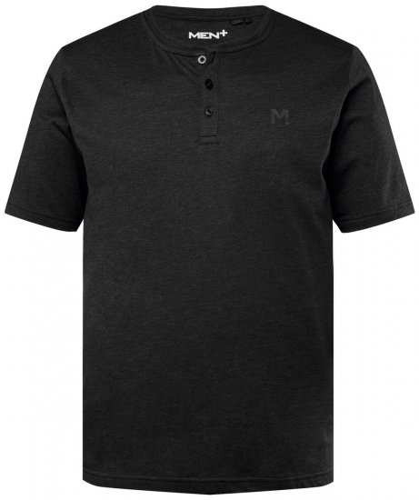 Men+ 365 Henley póló Fekete - Pólók - Nagyméretű pólók - 2XL-14XL