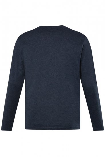 Men+ 383 Henley póló hosszú ujjú Sötétkék - Pólók - Nagyméretű pólók - 2XL-14XL