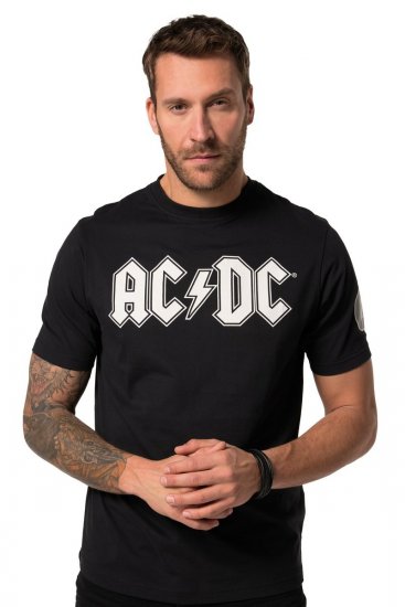 JP1880 AC/DC Classic Logo Band T-Shirt Black - Pólók - Nagyméretű pólók - 2XL-14XL
