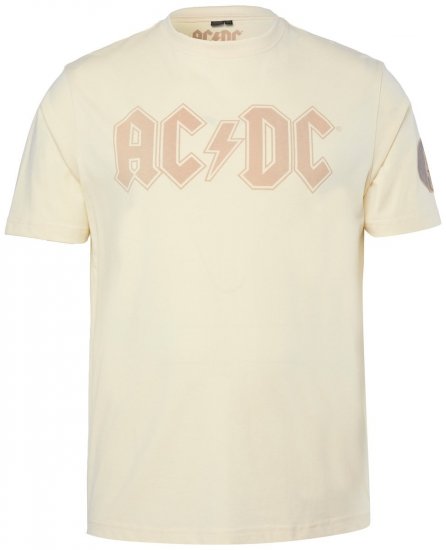 JP1880 836411 AC/DC Classic Logo Póló Homokszürke - Zenekaros pólók - Zenekaros pólók nagy méretben