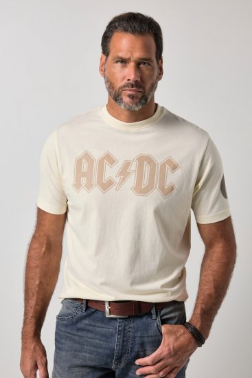 JP1880 836411 AC/DC Classic Logo Póló Homokszürke - Zenekaros pólók - Zenekaros pólók nagy méretben