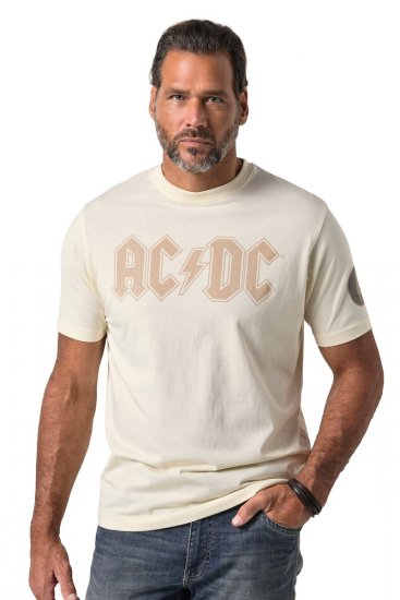 JP1880 836411 AC/DC Classic Logo Póló Homokszürke - Zenekaros pólók - Zenekaros pólók nagy méretben