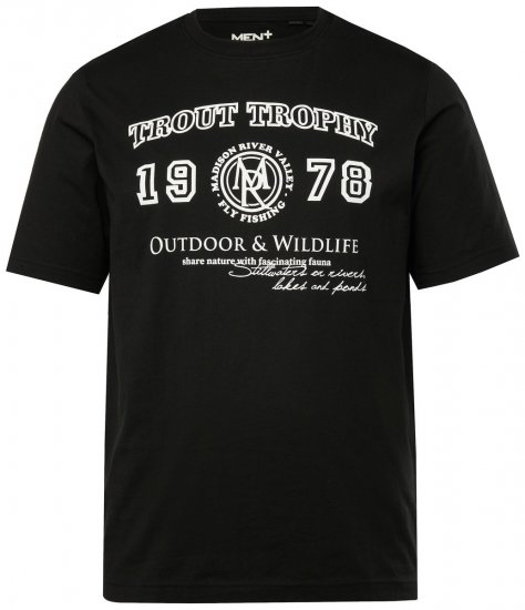 Men+ 424 Póló Trout Trophy Fekete - Pólók - Nagyméretű pólók - 2XL-14XL