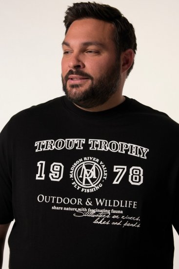Men+ 424 Póló Trout Trophy Fekete - Pólók - Nagyméretű pólók - 2XL-14XL