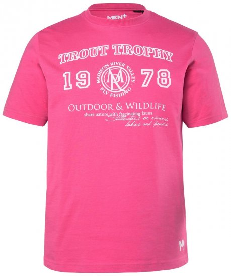 Men+ 424 Póló Trout Trophy Flamingó rózsaszín - Pólók - Nagyméretű pólók - 2XL-14XL
