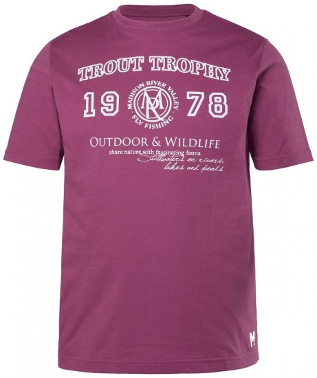 Men+ 424 Póló Trout Trophy Világos bogyópiros - Pólók - Nagyméretű pólók - 2XL-14XL