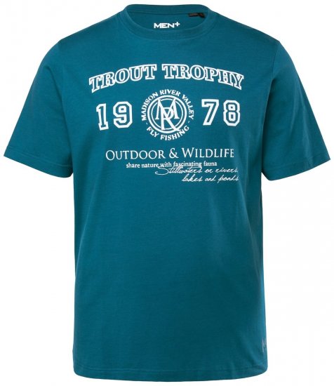 Men+ 424 Póló Trout Trophy Lagúnazöld - Pólók - Nagyméretű pólók - 2XL-14XL