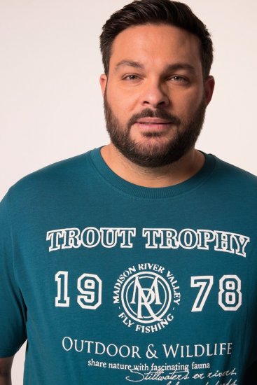 Men+ 424 Póló Trout Trophy Lagúnazöld - Pólók - Nagyméretű pólók - 2XL-14XL