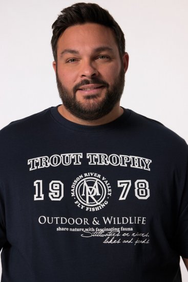 Men+ 424 Póló Trout Trophy Sötétkék - Pólók - Nagyméretű pólók - 2XL-14XL