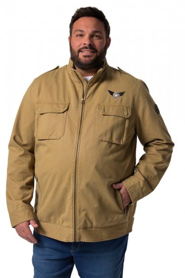Men+ 641 Pamut dzseki állógallérral Camel - Kabátok - Nagyméretű Kabátok - 2XL-8XL