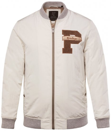 JP1880 836786 College dzseki emblémával Törtfehér - Kabátok - Nagyméretű Kabátok - 2XL-8XL