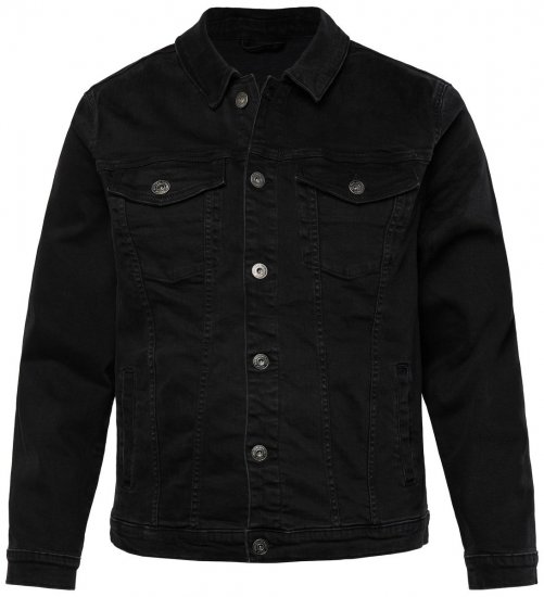 JP1880 836791 Farmerdzseki négy zsebbel Fekete - Kabátok - Nagyméretű Kabátok - 2XL-8XL