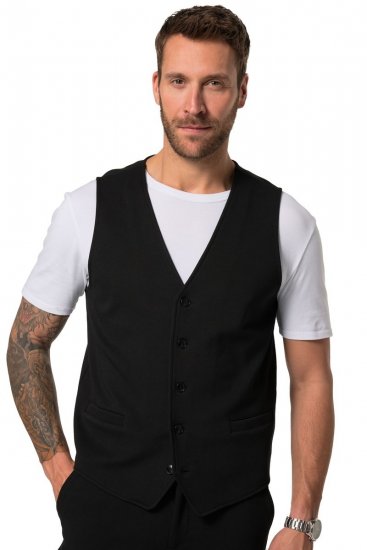 JP1880 New York Flexnamic Jersey mellény Fekete - Öltönyök - Nagyméretű öltönyök