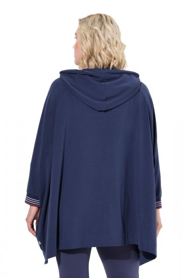 Ulla Popken 837190 Kapucnis otthoni poncsó Sötétlila - Pizsama/Loungewear - 