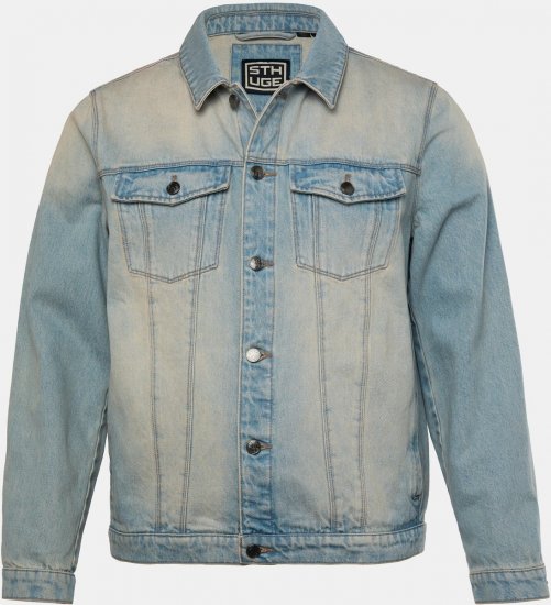 STHUGE 837222 Farmerdzseki mellzsebekkel Világoskék - Kabátok - Nagyméretű Kabátok - 2XL-8XL
