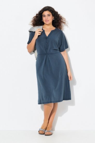 Ulla Popken 837403 Rövid ujjú jersey ruha Sötétkék - Jersey ruhák - 