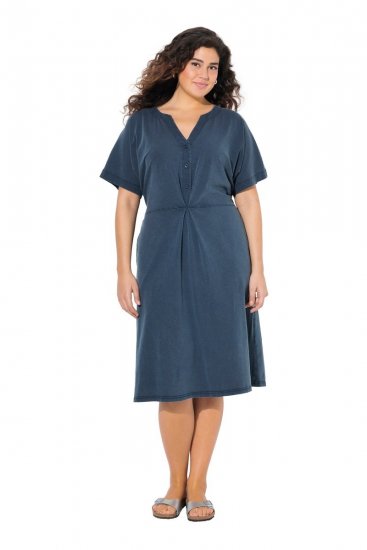 Ulla Popken 837403 Rövid ujjú jersey ruha Sötétkék - Jersey ruhák - 