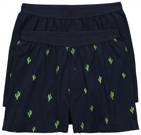 JP1880 837629 Boxeralsó FLEXNAMIC® kaktuszmintával Sötétkék 2 db-os csomag - Alsónemű & strandruhák - Nagyméretű Alsónemű 2XL-8XL
